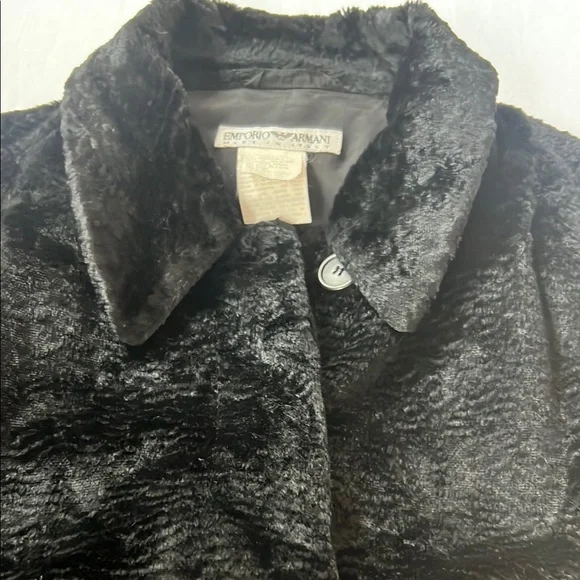 Emporio Armani Black Faux Fur Coat - Picture 8 of 16